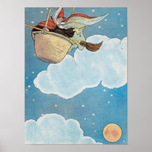 There was an old woman tossed in a basket, Rhyme Poster