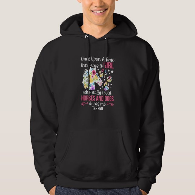 There Was Girl Who Loved Horse And Dog Breed Pets Hoodie (Front)