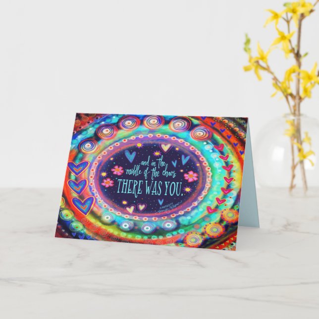 There was You Valentine Quotes Fun Whimsical Card (Yellow Flower)