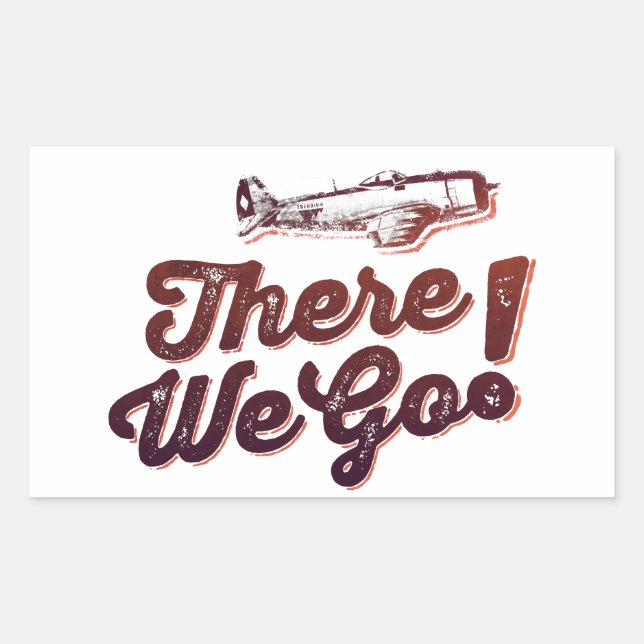 There We Go! Retro Fighter Plane - Trendium Retro Rectangular Sticker (Front)