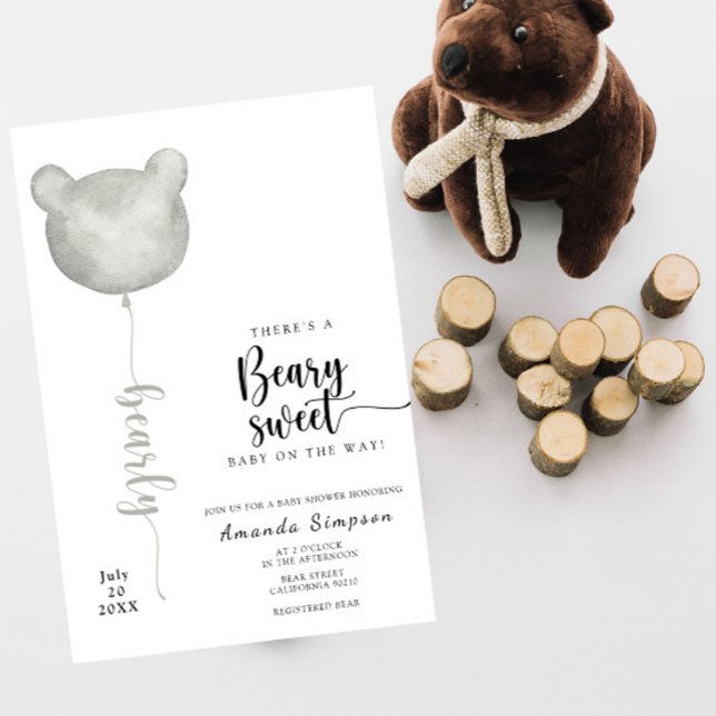 There's a Beary sweet Baby on the Way Baby shower Invitation (Creator Uploaded)