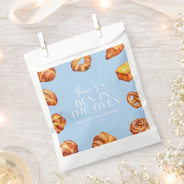 There's A Bun In The Oven Bread Baby Shower Favour Bags (Clipped)