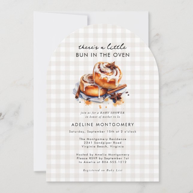 There's a Bun in the Oven Neutral Baby Shower  Invitation (Front)