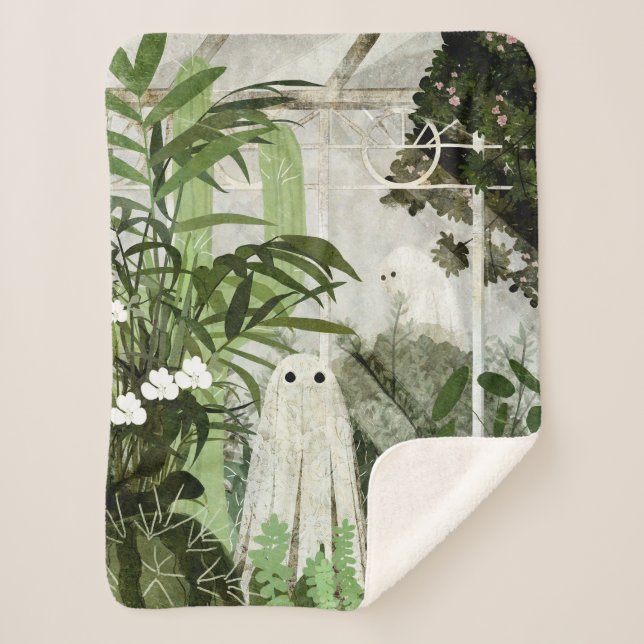 There's A Ghost In The Greenhouse Again... Sherpa Blanket (Front)