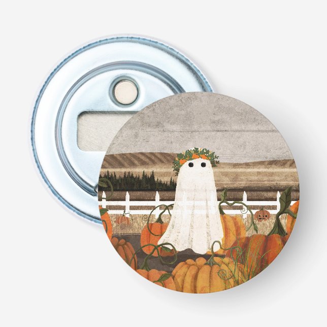There's A Ghost In The Pumpkin Patch Again Bottle Opener (Front)