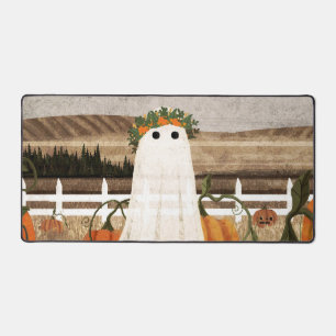 There's A Ghost In The Pumpkin Patch Again Desk Mat