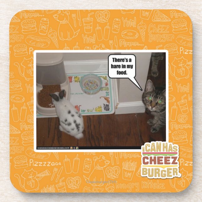 There's a hare in my food. coaster (Front)