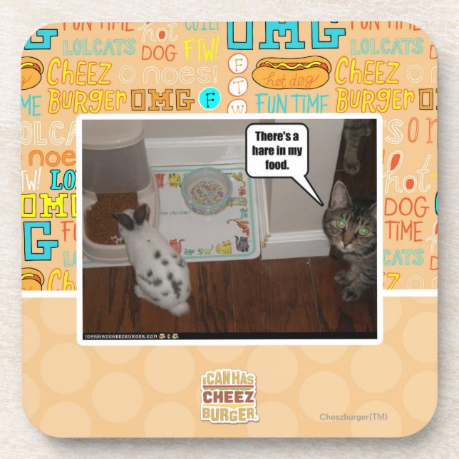 There's a hare in my food. coaster (Front)