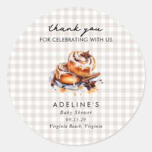 There's a Little Bun in the Oven Baby Shower  Classic Round Sticker