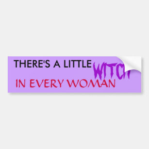 THERE'S A LITTLE, WITCH, IN EVERY WOMAN BUMPER STICKER