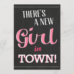 There's A New Girl In Town Baby Shower Invite