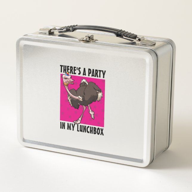 There's A Party In My Lunchbox Cartoon Ostrich (Front)