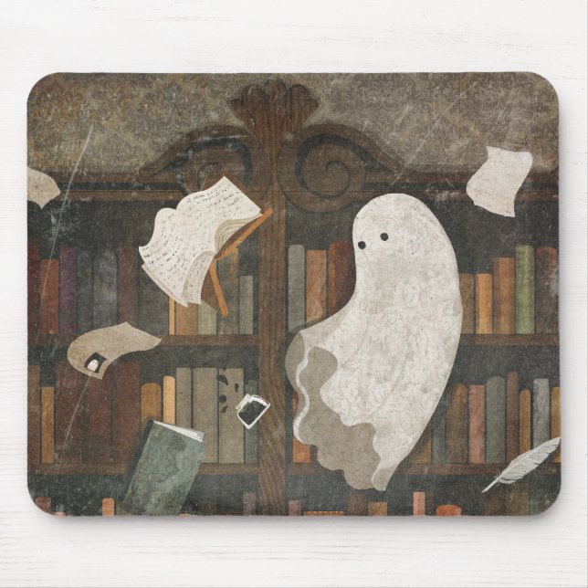 There's A Poltergeist In The Library Mouse Mat (Front)