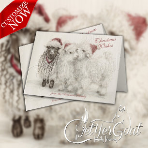There's Always One - Angora Christmas Goats Card