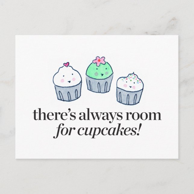 There's Always Room for Cupcakes Postcard (Front)