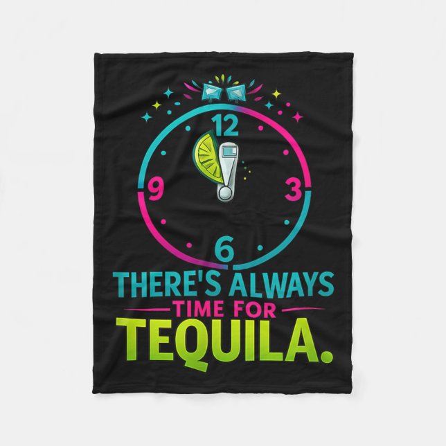 Theres always time for clock party crew  fleece blanket (Front)