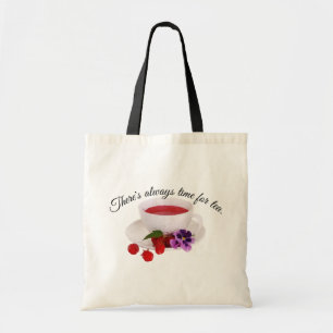 There's always time for tea, Raspberry Tea Tote Bag