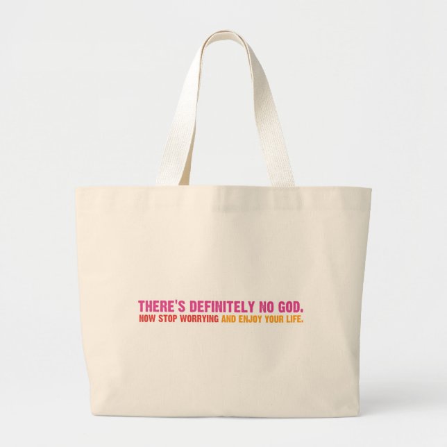 There's Definitely No God Large Tote Bag (Front)