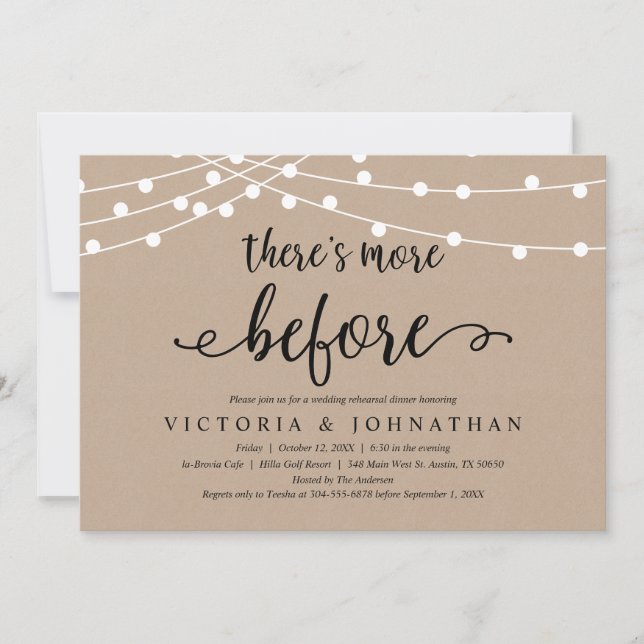 There's more before, Rustic Rehearsal Dinner Invitation (Front)