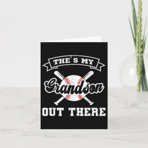 Theres My Grandson Out There Baseball Fathers Day Card