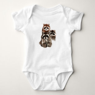 There's never too many Raccoons Cute Animal Baby Bodysuit