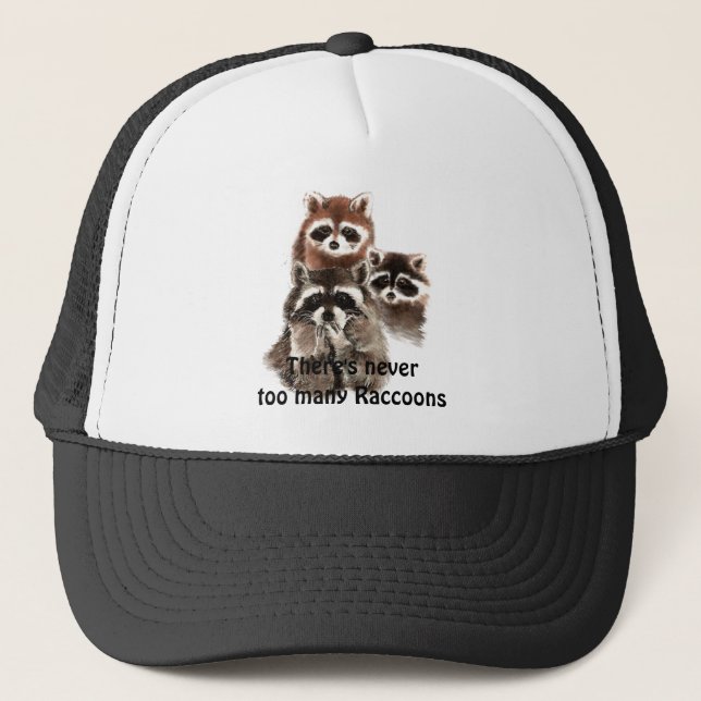 There's never too many Raccoons Cute Animal Trucker Hat (Front)