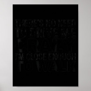 There's No Need To Drive Me Crazy I'm Close Enough Poster