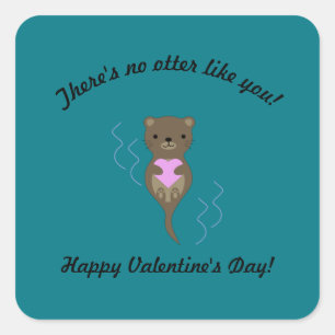 There's No Otter Like You Valentine Square Sticker