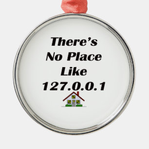 Theres No Place like blk with house Metal Tree Decoration