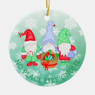 There's No Place like Gnome, Christmas Ceramic Tree Decoration