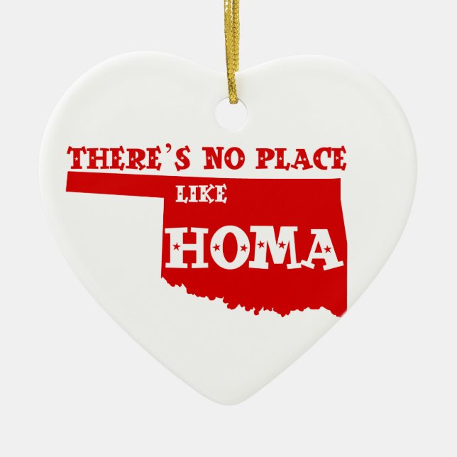 There's No Place Like Homa Oklahoma Ceramic Tree Decoration (Front)