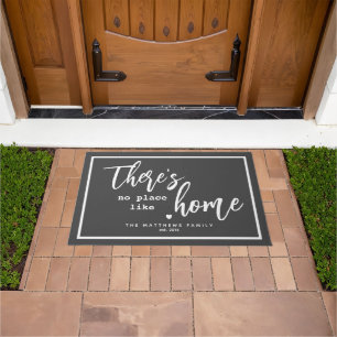 There's No Place Like Home Custom Name Doormat