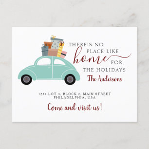There's No Place like Home Cyan Car Gifts Moving Announcement Postcard