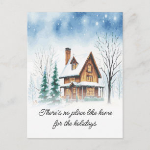 There's No Place Like Home for the Holidays Snowy Holiday Postcard