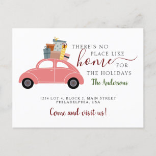 There's No Place like Home Pink Car Gifts Moving Announcement Postcard