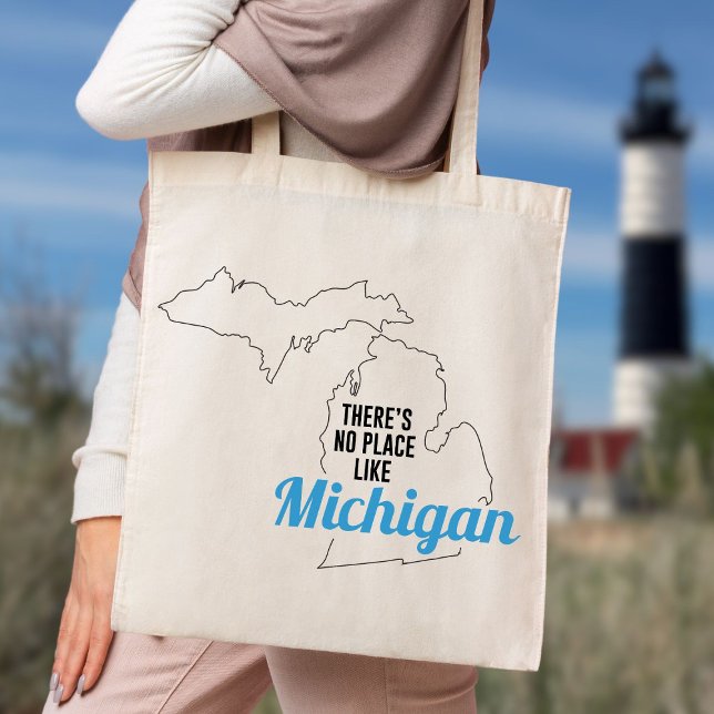 There's No Place Like Michigan, Tote Bag, Mom Gift (Creator Uploaded)
