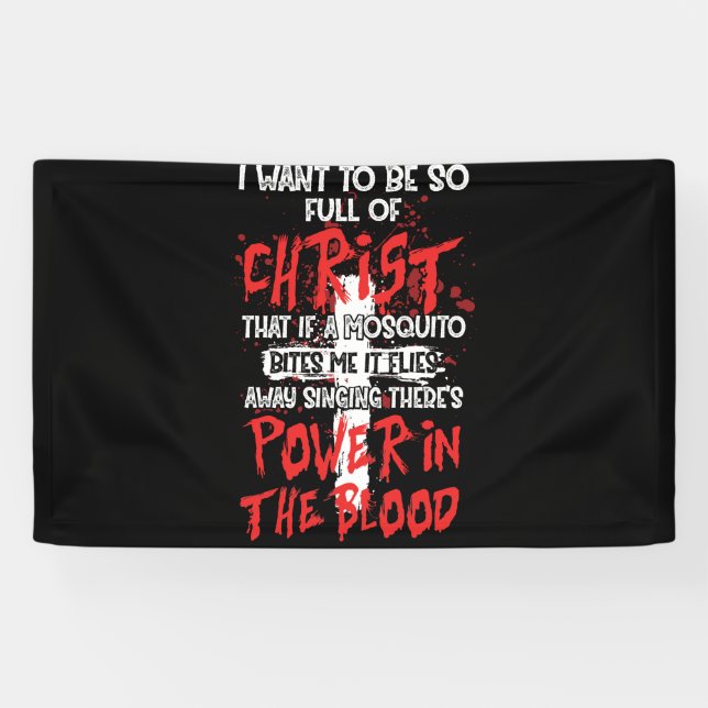 There's Power In Blood  Religious Christian Banner (Horizontal)