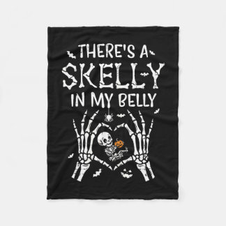 Theres skelly in belly halloween pregnancy costume fleece blanket