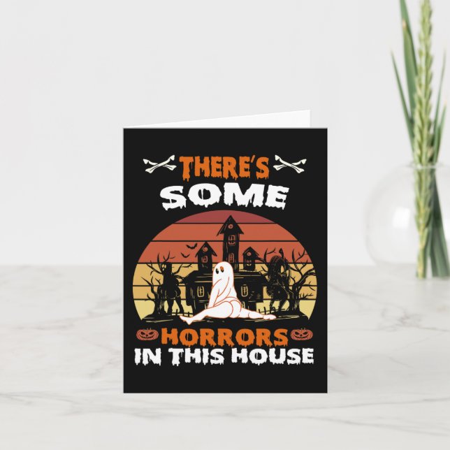 There's Some Horrors In This House Fun Retro Hallo Card (Front)