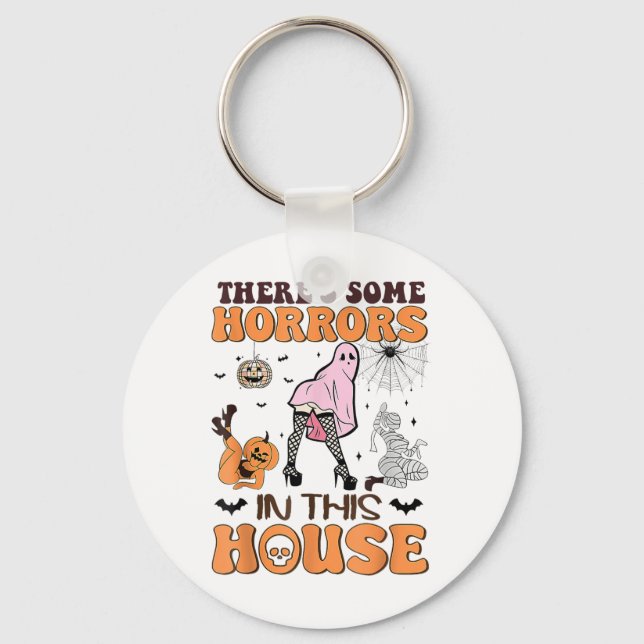 There's Some Horrors In This House Funny Ghost Hal Key Ring (Front)