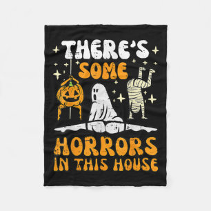 Theres Some Horrors In This House Ghost Halloween Fleece Blanket