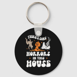 There's Some Horrors In This House Ghost Pumpkin H Key Ring