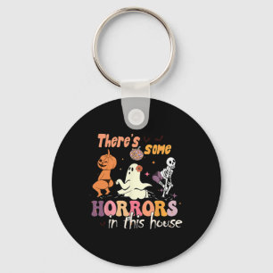 There's Some Horrors In This House Ghost Pumpkin H Key Ring