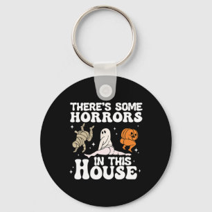 There's Some Horrors In This House Ghost Pumpkin H Key Ring