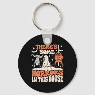There's Some Horrors In This House Ghost Pumpkin H Key Ring