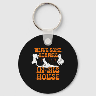 There's Some Horrors In This House Ghost Pumpkin H Key Ring