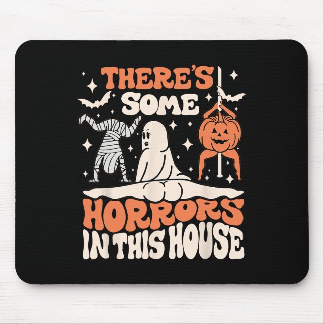 There's Some Horrors In This House Ghost Pumpkin H Mouse Mat (Front)