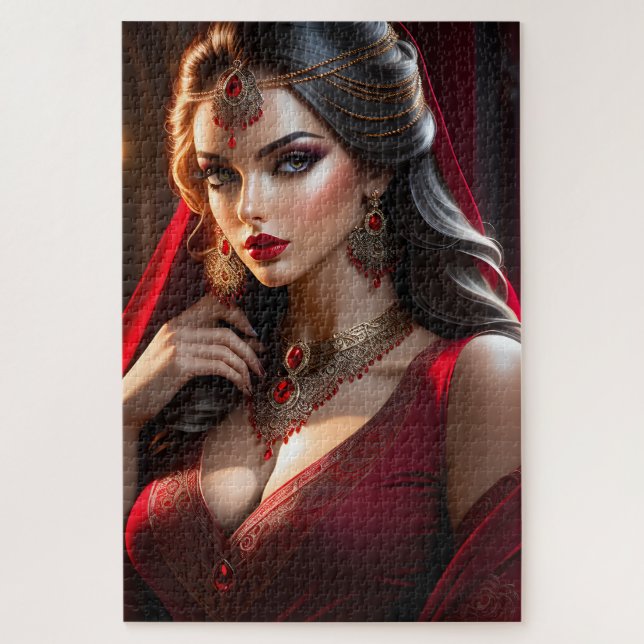 There's something about a beautiful woman wearing  jigsaw puzzle (Vertical)