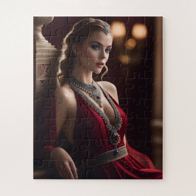 There's something about a beautiful woman wearing  jigsaw puzzle (Vertical)