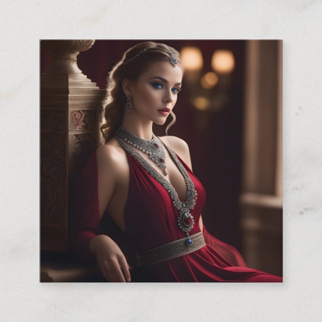 There's something about a beautiful woman wearing  square business card (Front)